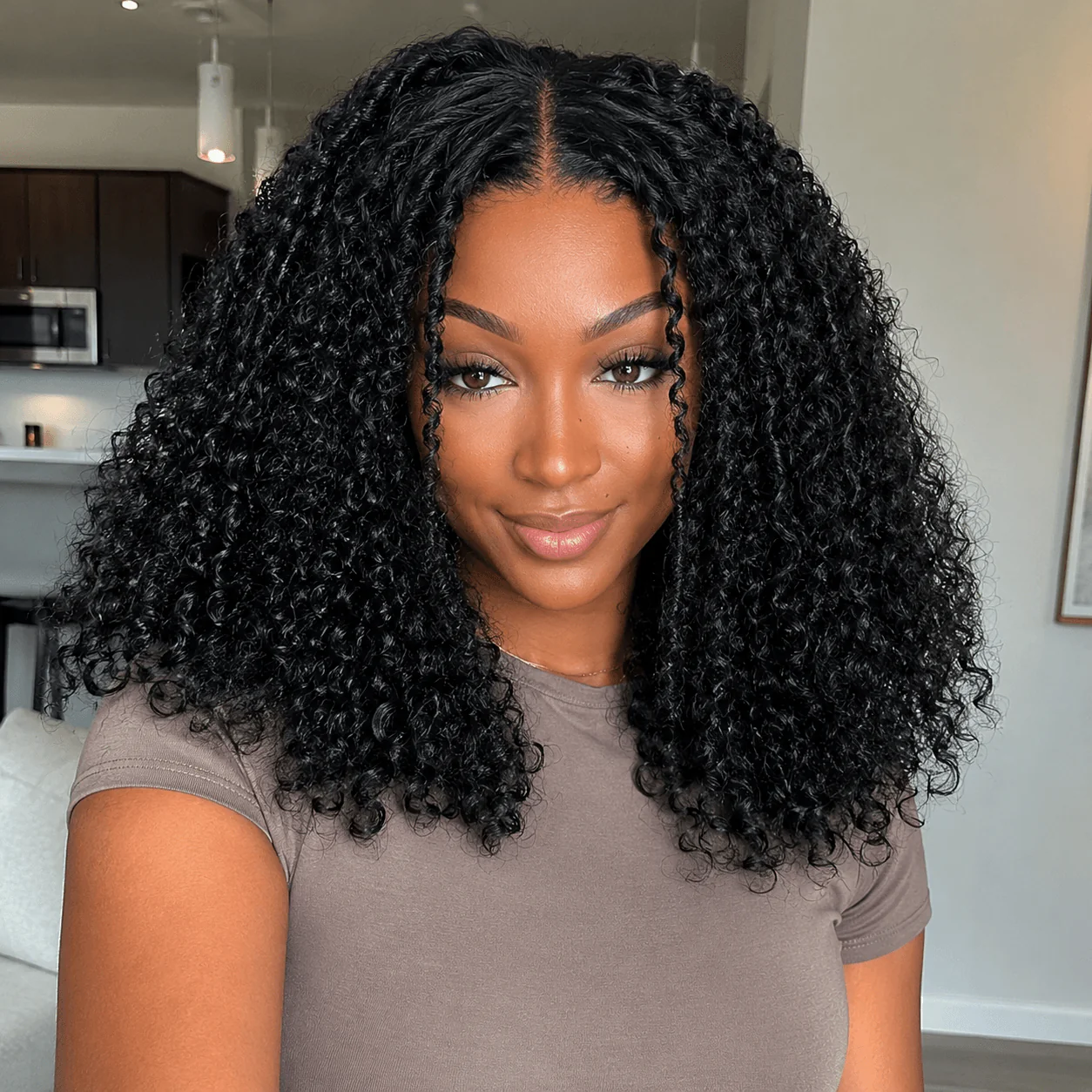 Geeta Hair Glueless Highlight Brown Bohemian Curly Bob Wig 13x4 Lace Frontal Human Hair Pre-Plucked Natural Hairline - Image 3