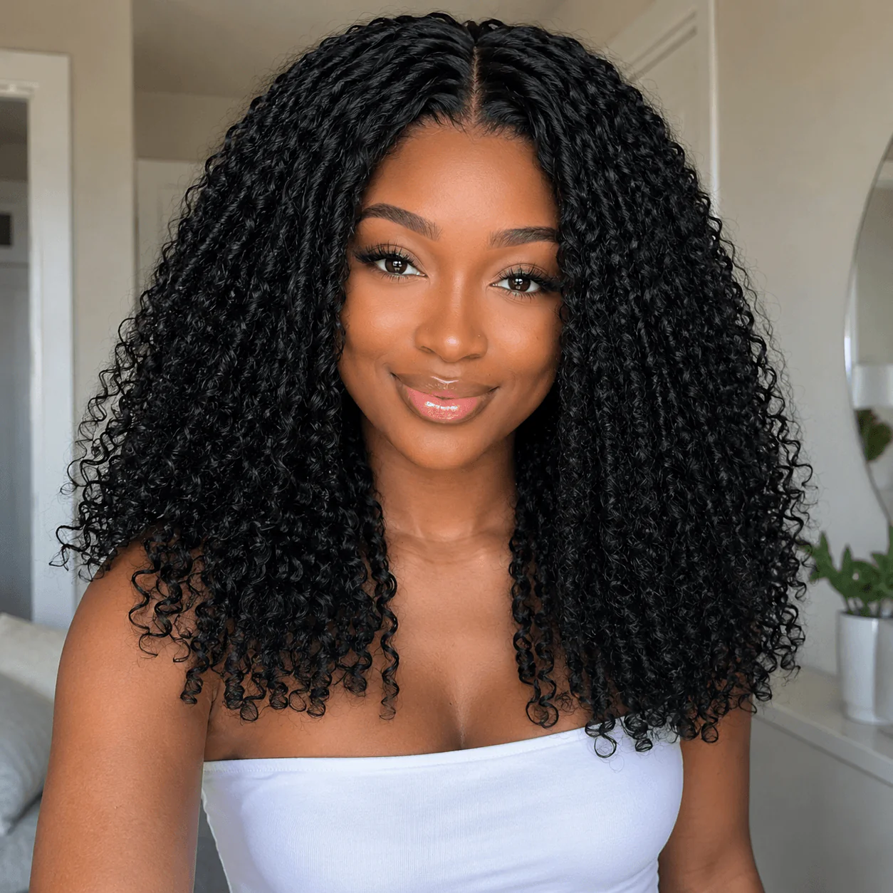 Geeta Hair Glueless Bohemian Curly Natural Black Human Hair Lace Frontal Short Bob Wig Pre Plucked Natural Hairline - Image 2