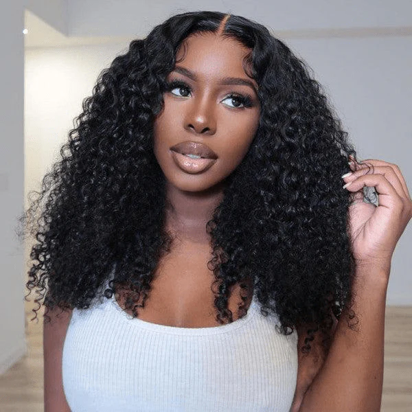 Geeta Hair Glueless Wig 300% Density Deep Curly Human Hair 13x4 Lace Frontal Wig Pre Plucked Natural Hairline Brand Day Flash Sale