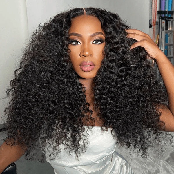 Geeta Hair Glueless Wig 300% Density Deep Curly Human Hair 13x4 Lace Frontal Wig Pre Plucked Natural Hairline Brand Day Flash Sale - Image 2