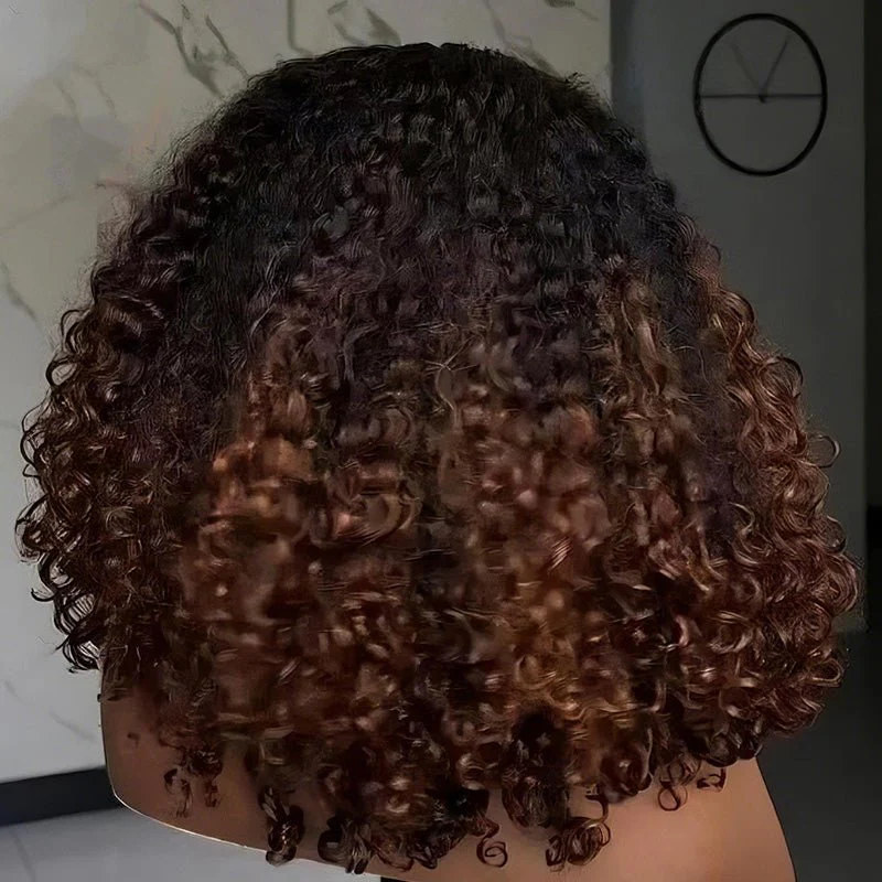 Geeta Hair Glueless Wig 300% Density Deep Curly Human Hair 13x4 Lace Frontal Wig Pre Plucked Natural Hairline - Image 3