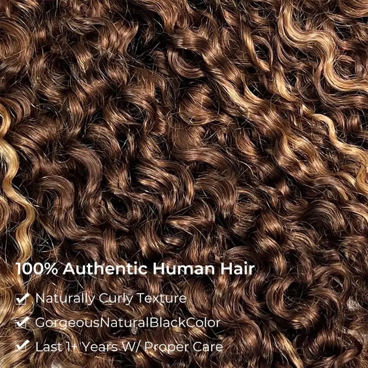 Geeta Highlight Brown Burmese Curly Half Wig 250% Density InvisiFit Strap Glueless Human Hair Wig Flash Sale - Image 4