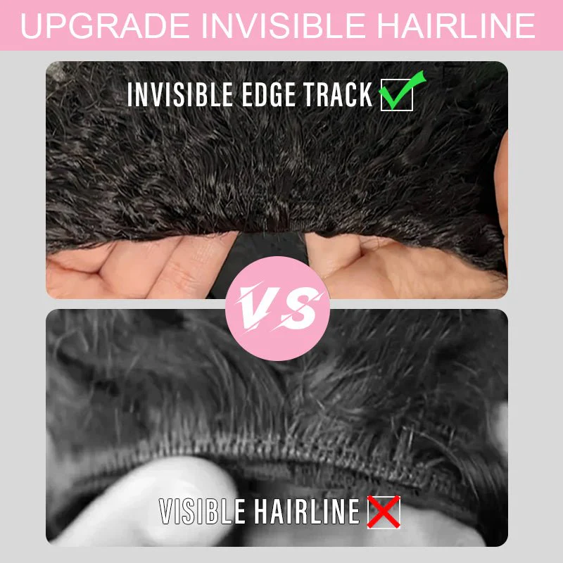 Kinky Straight Flip Over Half Wig Invisi Drawstring Glueless Put On And Go Wig - Image 9