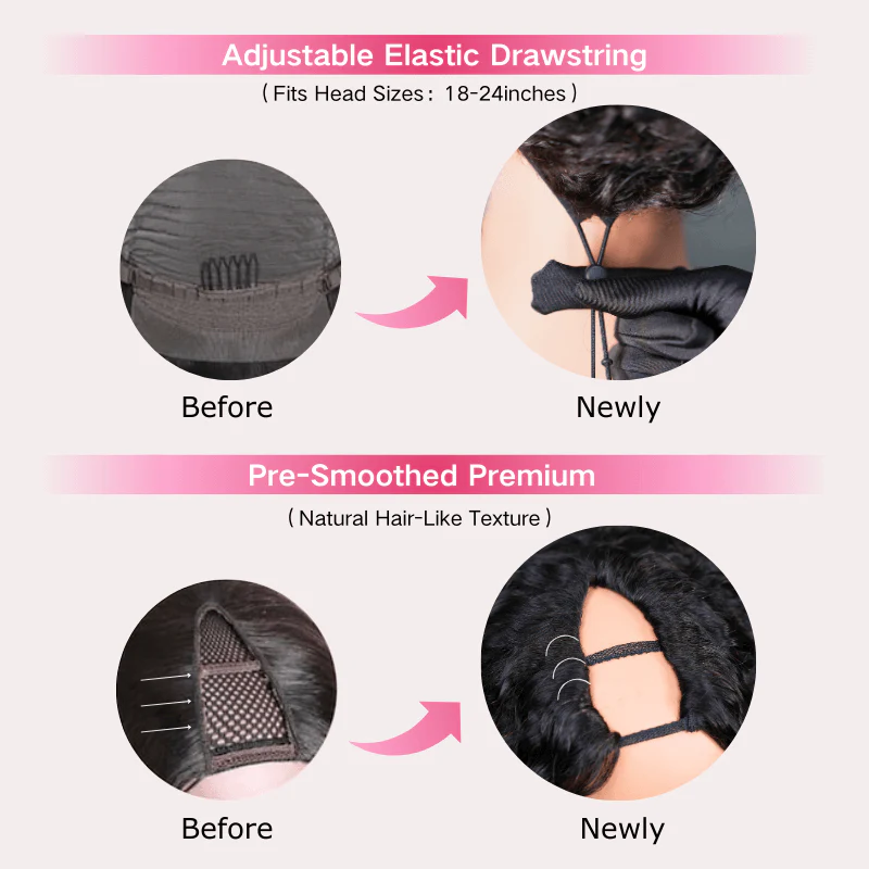 Geeta Kinky Curly Upgrade V part Wig Glueless With Invisi Drawstring 100% Human Hair Flash Sale - Image 8