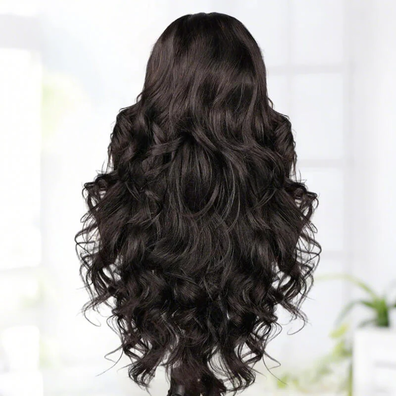 Geeta Pre-Styled Butterfly Cut Layered Half Wig Human Hair Yaki Straight Natural Black Wig Brand Day Flash Deal - Image 4