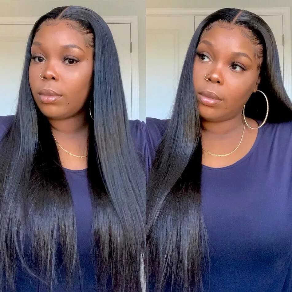 GeetaHair 3 Bundles Brazilian Straight Hair with 13x4 Ear to Ear Lace Frontal - Image 5