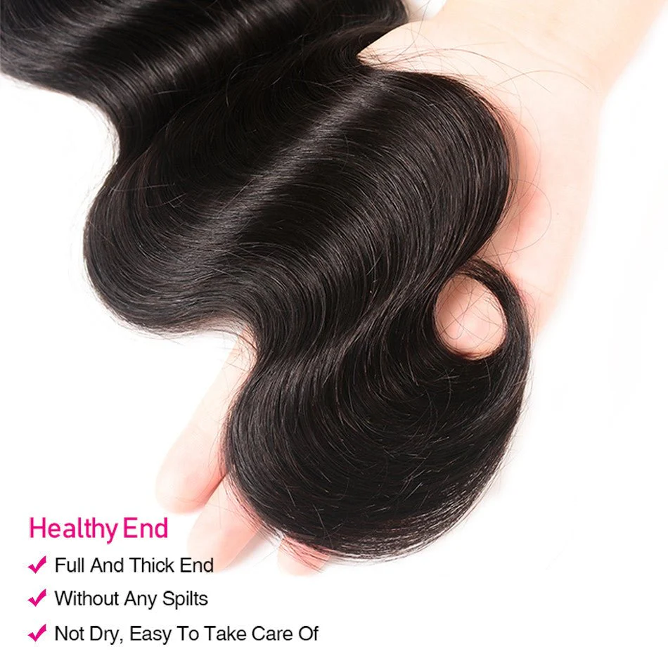 GeetaHair 4 Bundles With 4x4 Lace Closure Body Wave 100% Unprocessed Human Hair - Image 4