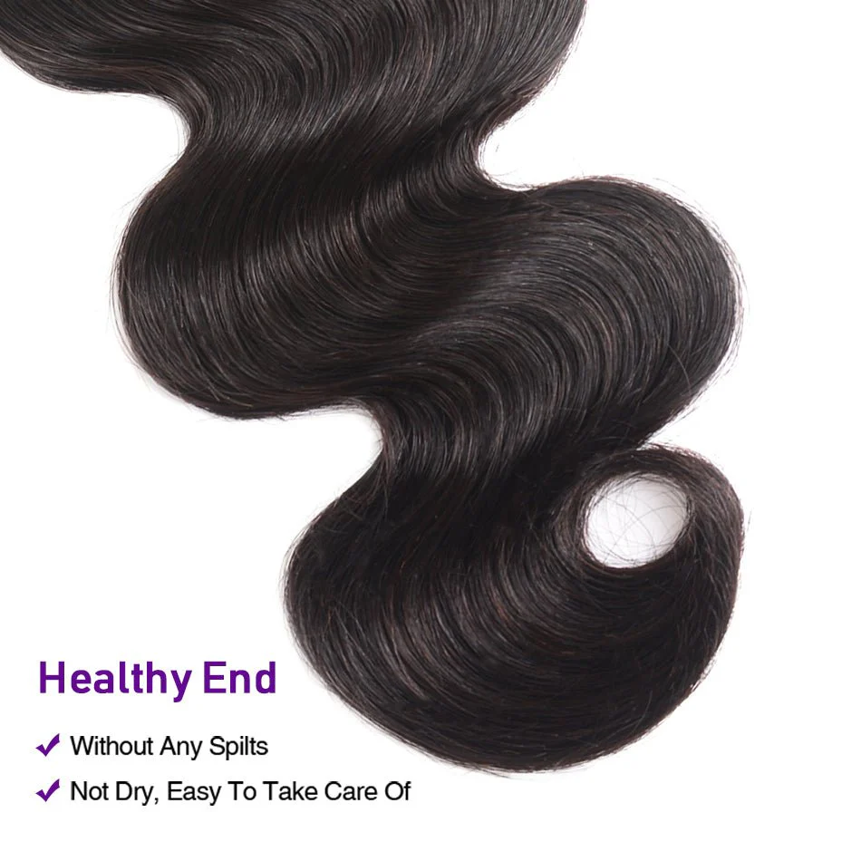 GeetaHair Body Wave 13x4 Frontal Natural Color With 3 Bundles 100% Human Hair - Image 4