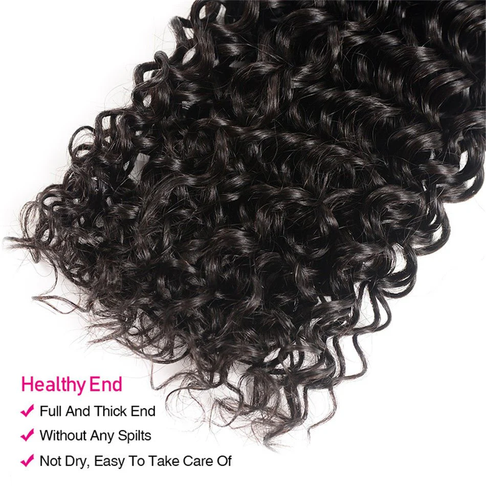 GeetaHair Curly Hair 4 Bundles with 4x4 Lace Closure 100% Unprocessed Human Hair - Image 4