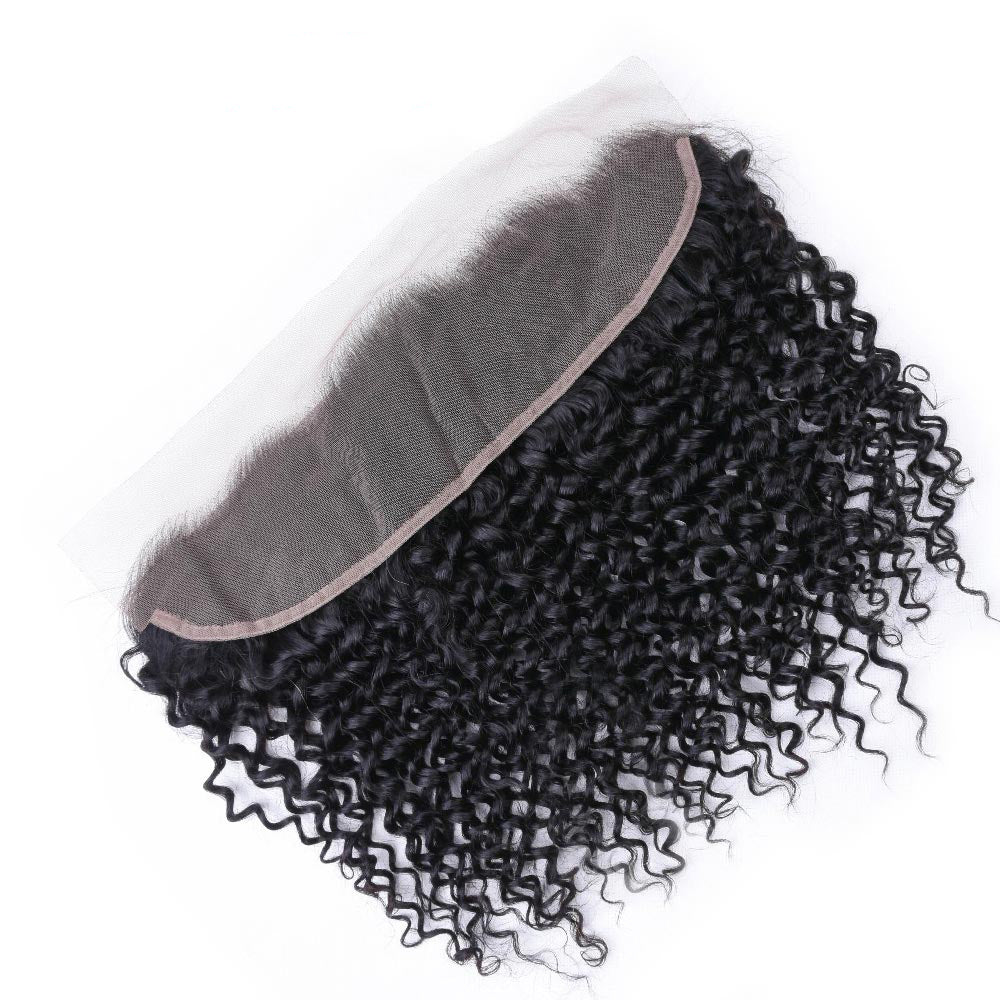 GeetaHair Kinky Curly 3 Bundles with 13x4 Lace Frontal 100% Human Hair Extensions - Image 4