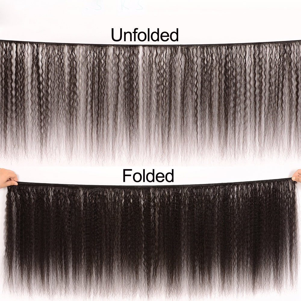 Geetahair Kinky Straight Hair 4 Bundles With 4x4 Lace Closure Human Hair Extensions - Image 3