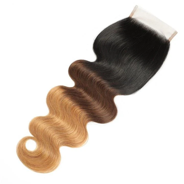 GeetaHair Ombre Blonde Body Wave Human Hair 3 Bundles With 4x4 Lace Closure 100% Human Hair Extension Weaves - Image 5