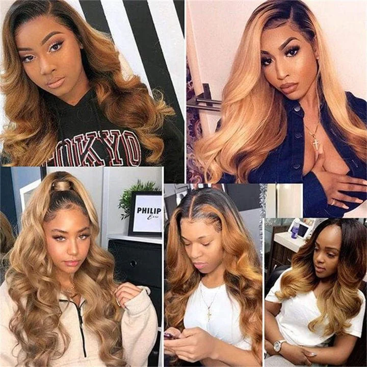 GeetaHair Ombre Blonde Straight/Body Wave 3 Bundles With 4x4 Lace Closure Unprocessed 100% Real Human Hair Extensions - Image 6