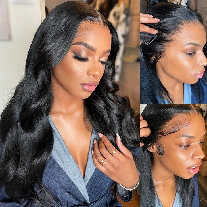 Geetahair Upgrade HD Lace Body Wave Wig With Pre Plucked Natural Hairline Lace Front Wigs Match All Skin Color - Image 4