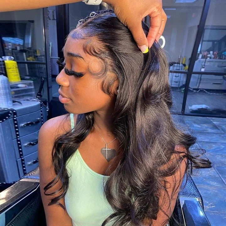 Geetahair Upgrade HD Lace Body Wave Wig With Pre Plucked Natural Hairline Lace Front Wigs Match All Skin Color - Image 5
