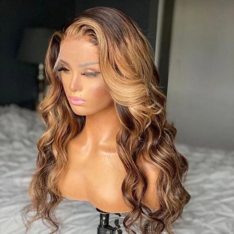 Geetahair Honey Blonde Highlight Body Wave Wig Undetectable Clear Lace Human Hair With Baby Hair - Image 4