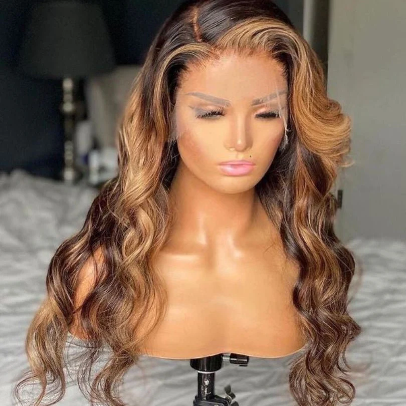 Geetahair Honey Blonde Highlight Body Wave Wig Undetectable Clear Lace Human Hair With Baby Hair - Image 5