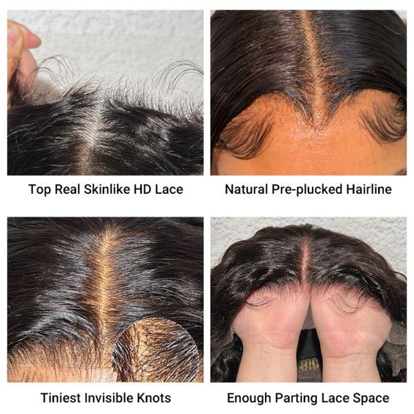 Geeta Kinky Straight Wig HD Lace Crystal Clear Lace Human Hair Wigs With Pre Plucked Natural Hairline - Image 6