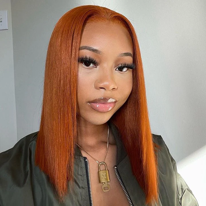 Ginger Straight HD Lace Front Bob Wig Colored Short Human Hair Bob Wigs - Image 3