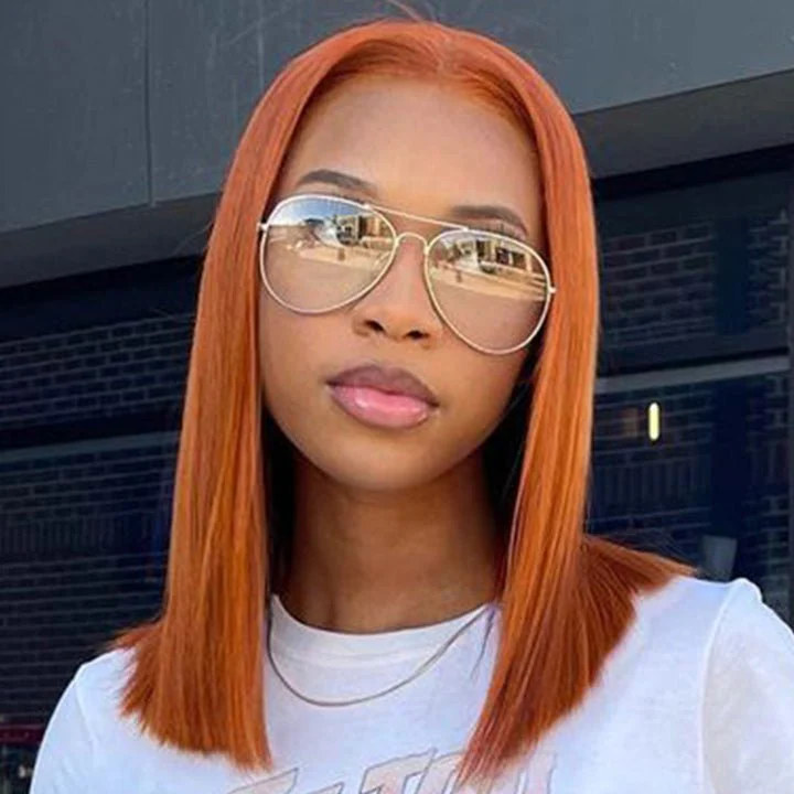 Ginger Straight HD Lace Front Bob Wig Colored Short Human Hair Bob Wigs - Image 4