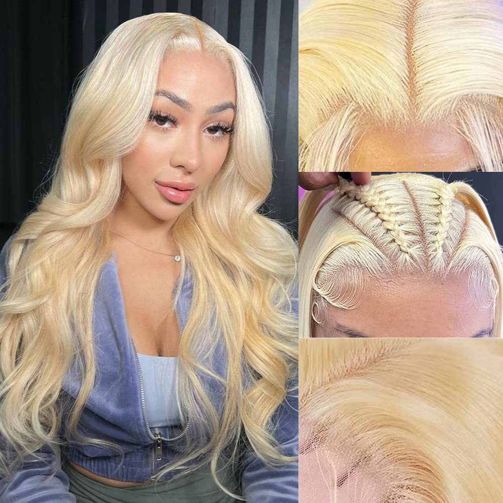 613 Blonde Body Wave/Straight Pre Cut Transparent Lace 180% Density Human Hair Wigs With Air Cap Breathable Wig Flash Sale