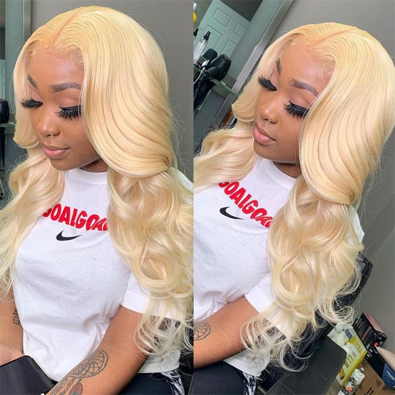 613 Blonde Body Wave/Straight Pre Cut Transparent Lace 180% Density Human Hair Wigs With Air Cap Breathable Wig Flash Sale - Image 3