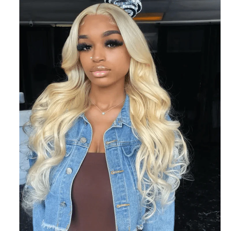 613 Blonde Body Wave/Straight Pre Cut Transparent Lace 180% Density Human Hair Wigs With Air Cap Breathable Wig Flash Sale - Image 4