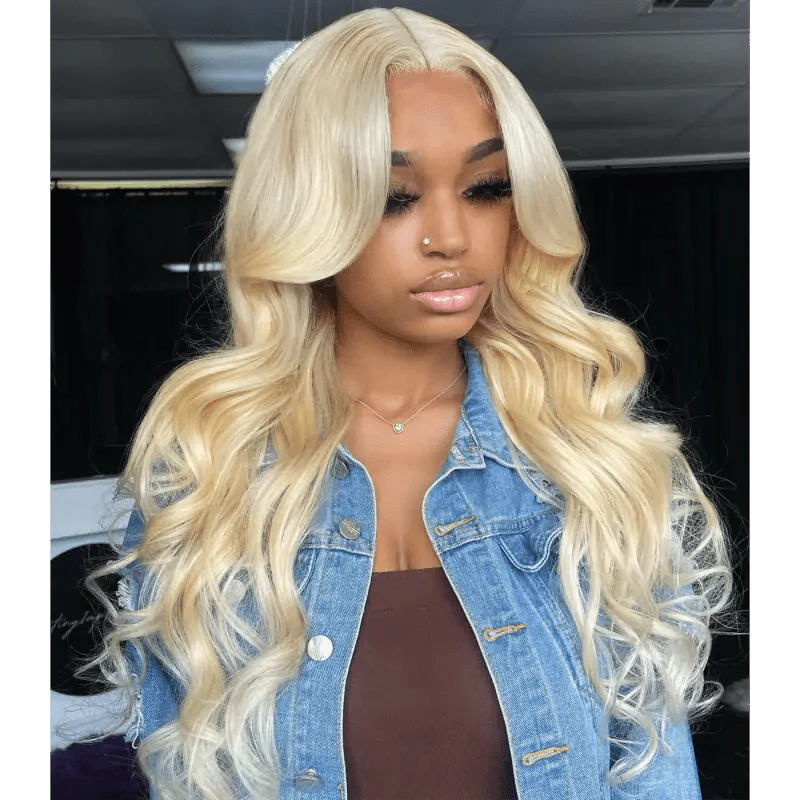 613 Blonde Body Wave/Straight Pre Cut Transparent Lace 180% Density Human Hair Wigs With Air Cap Breathable Wig Flash Sale - Image 5