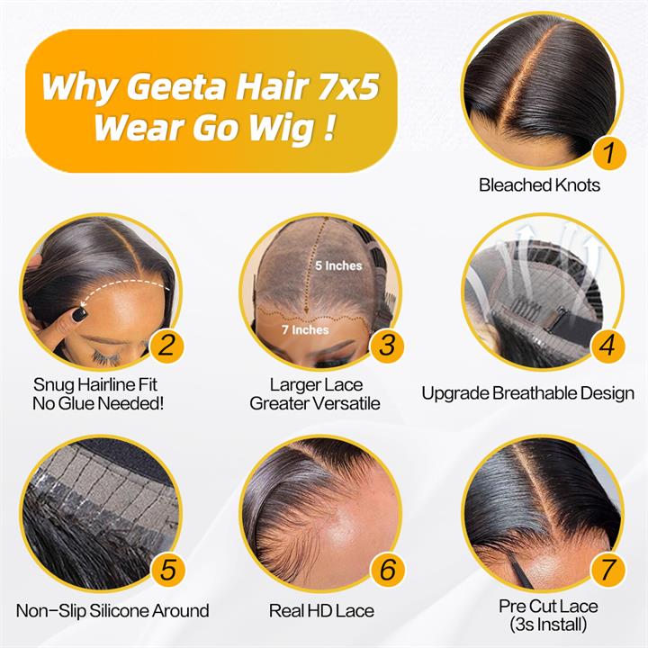 Kinky Straight Pre Cut Transaparent Lace Human Hair Wigs With Breathable Wear & Go Pre Plucked Hairline Cap Air Wig Flash Sale - Image 9
