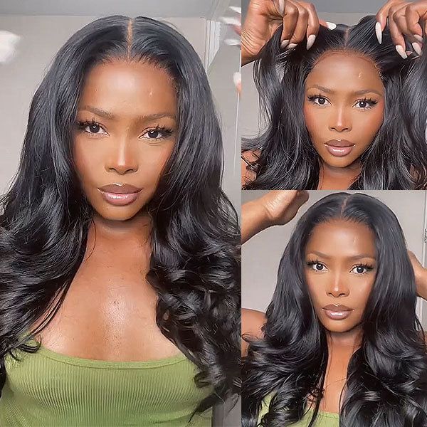 Wear Go Glueless Body Wave Pre Cut HD Transaparent Lace 100% Virgin Human Hair Wigs Wear & Go Pre Plucked Hairline Air Cap Wig - Image 3