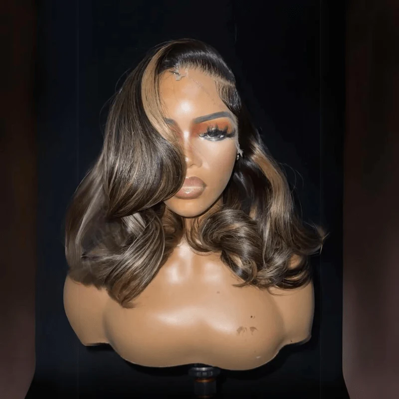 Glueless Luxury Wigs Layers Bob Body Wave Honey Blonde 13x4 Lace Front Wig Bob Human Hair Wigs - Image 2