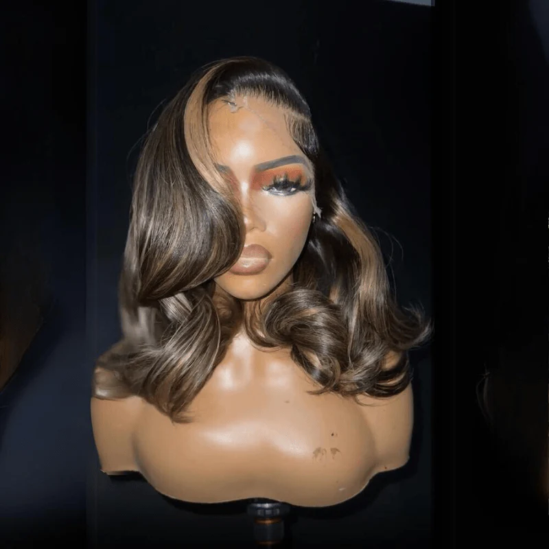 Glueless Luxury Wigs Layers Bob Body Wave Honey Blonde 13x4 Lace Front Wig Bob Human Hair Wigs - Image 4