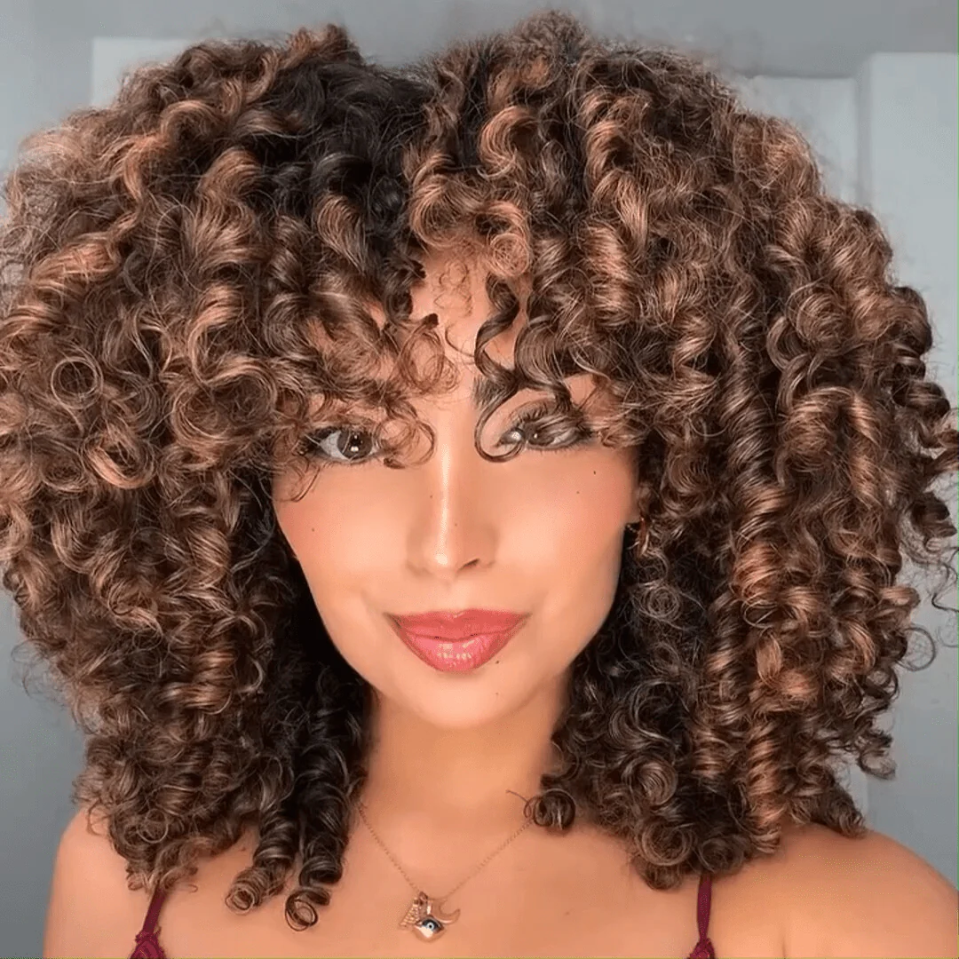 Highlight Fluffy Bouncy Curly Bob Wigs Short Curly 13x4 Lace Front Wig Gluleless Wig Pre Plucked 250% Density Flash Sale - Image 2
