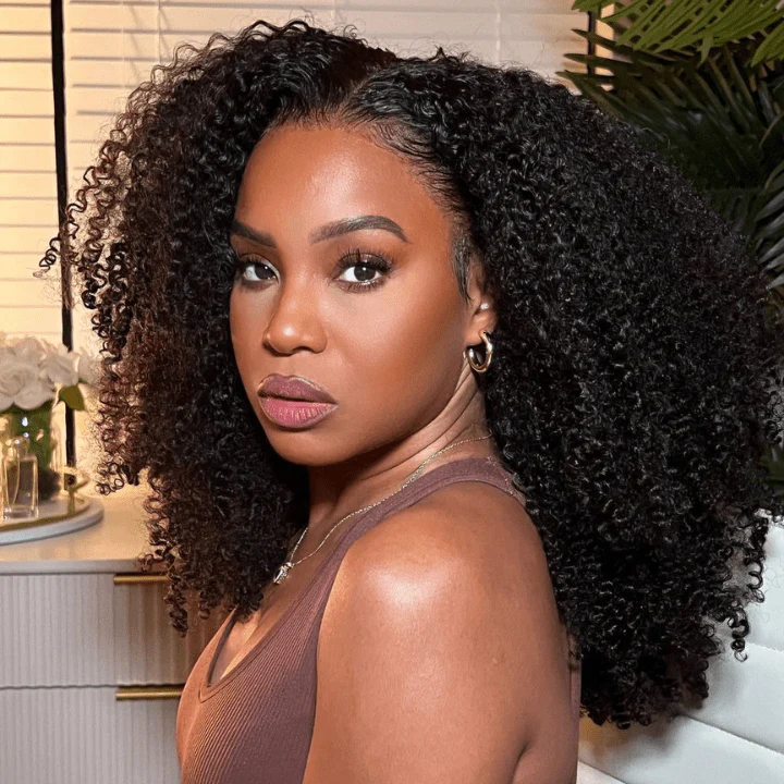 Fluffy Kinky Curly HD Transparent Lace Front Wigs 13x4/6x4 Real Human Hair Wig Pre Plucked Hairline-Geeta Hair - Image 3