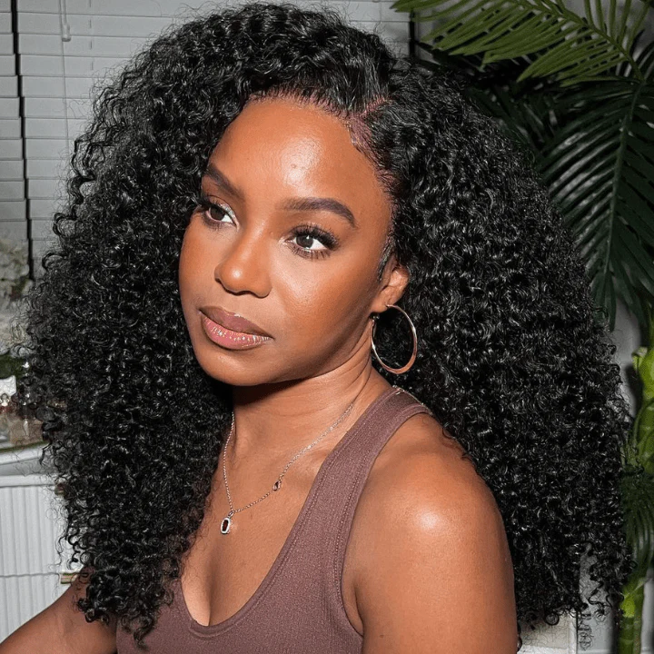 Fluffy Kinky Curly HD Transparent Lace Front Wigs 13x4/6x4 Real Human Hair Wig Pre Plucked Hairline-Geeta Hair - Image 4