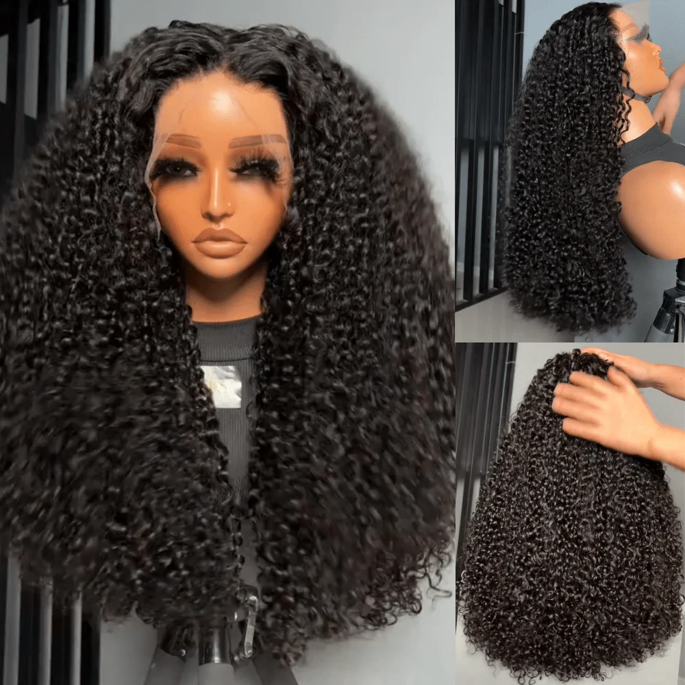 Fluffy Kinky Curly HD Transparent Lace Front Wigs 13x4/6x4 Real Human Hair Wig Pre Plucked Hairline-Geeta Hair - Image 5