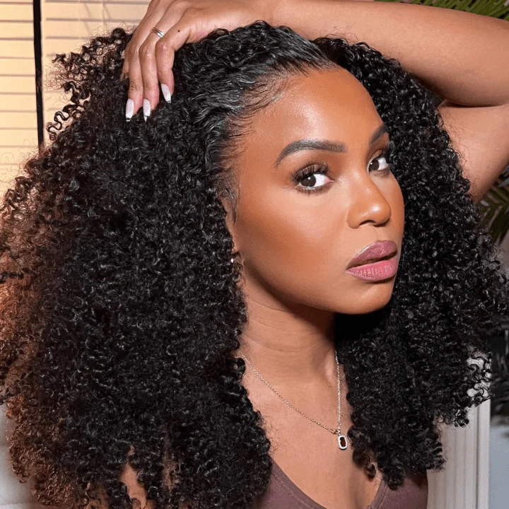 Fluffy Kinky Curly HD Transparent Lace Front Wigs 13x4/6x4 Real Human Hair Wig Pre Plucked Hairline-Geeta Hair - Image 6