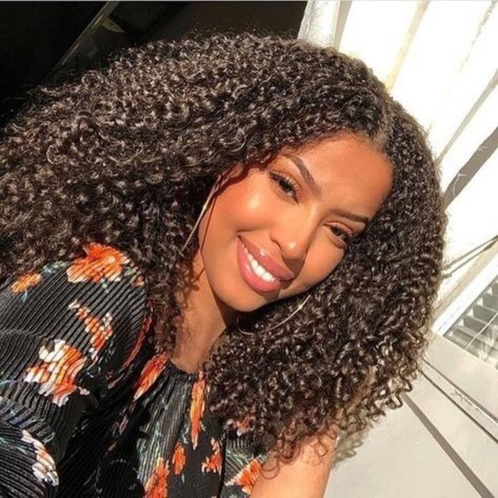 Geeta Kinky Curly V Part Wig Beginner Friendly No Glue Invisi Drawstring Human Hair Wig - Image 4
