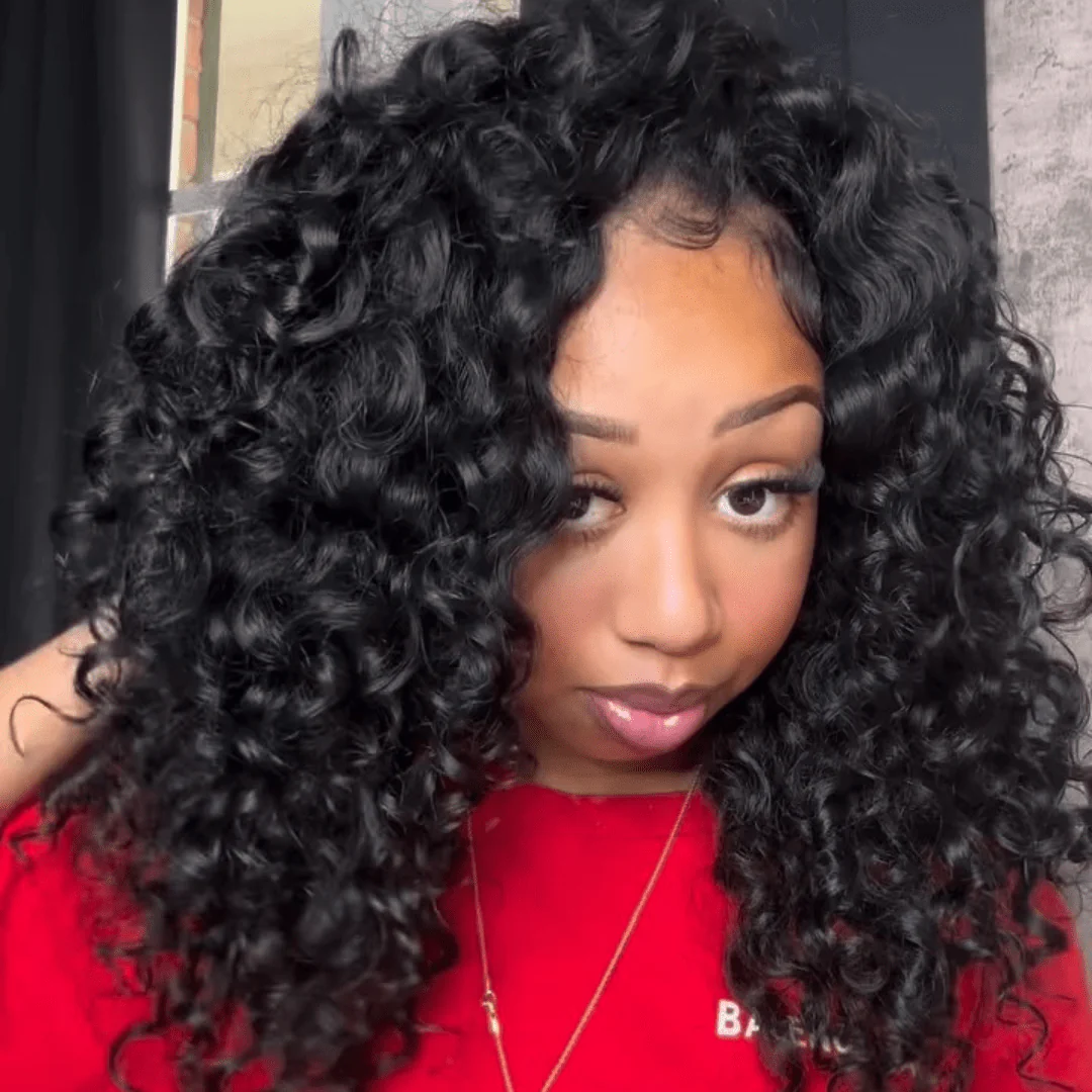 300% Density Nola Curl Glueless 13x4 Lace Front Human Hair Wigs Full Resilient Curly Wigs Pre Bleached Knots - Image 4
