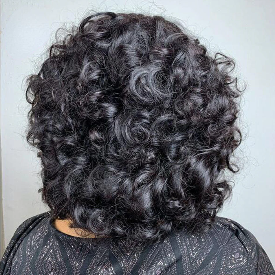 Lazy Girl Wigs Bouncy Wave Pixie Cut Glueless Bob Wig Bouncy Curl 13x4 Lace Front Wig No Code Needed - Image 5