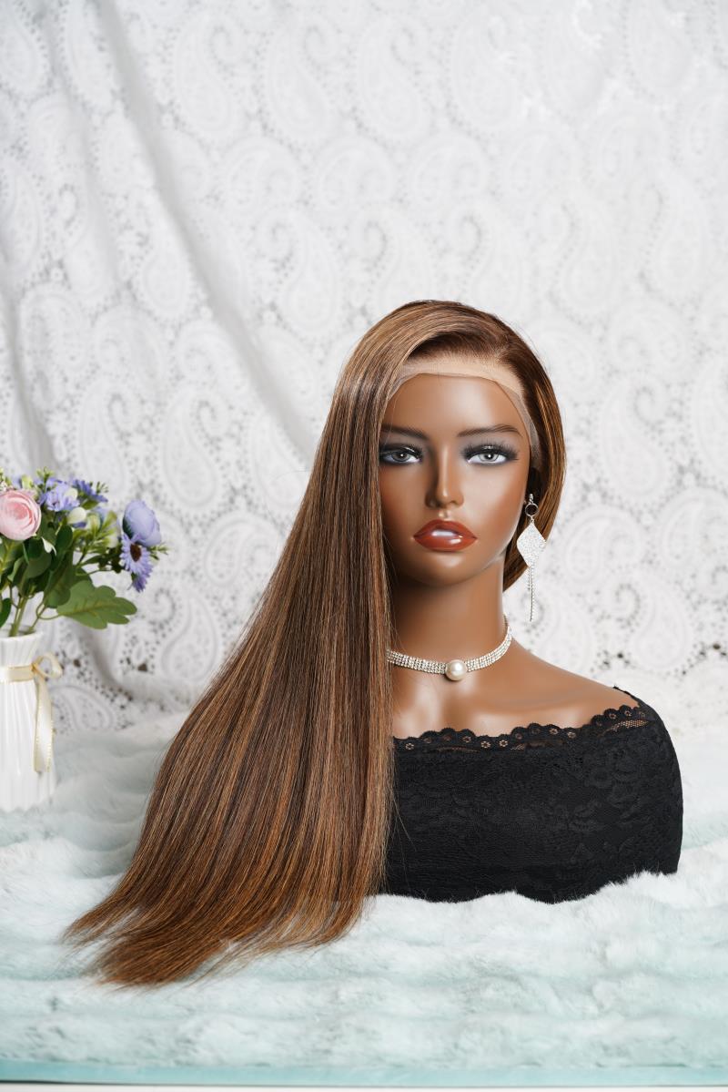 Long Straight HD Lace Wig For Women Human Hair  Wigs Straight Wig For Black Women Brown Mixed Blonde - Image 3