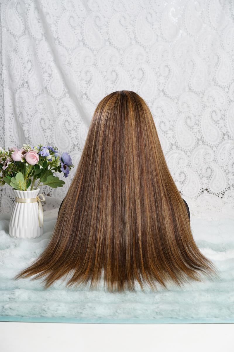 Long Straight HD Lace Wig For Women Human Hair  Wigs Straight Wig For Black Women Brown Mixed Blonde - Image 4