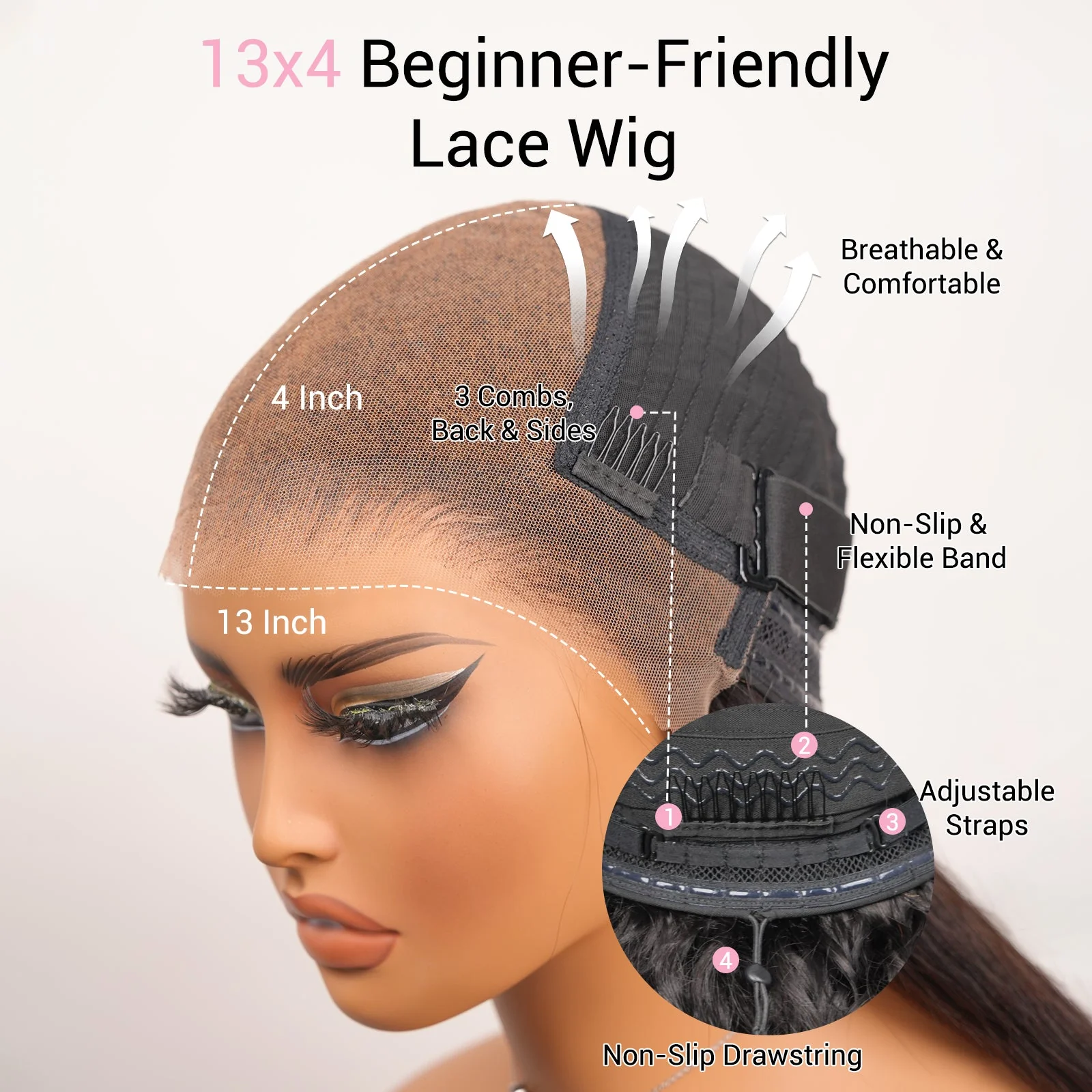 Long Wavy 13x4 Lace Front Golden Blonde Wigs With Bangs Natural Wavy Glueless Wigs Pre Plucked 250% Density Daily Deal - Image 6