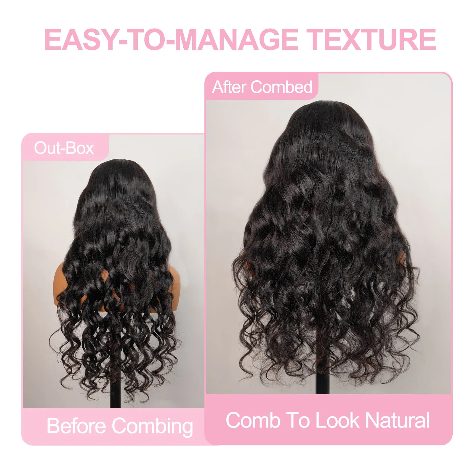 Raw Glueless Wig Bouncy Loose Wave 13x4 / 7x5 Lace Front Human Hair Wigs For Women - Image 5