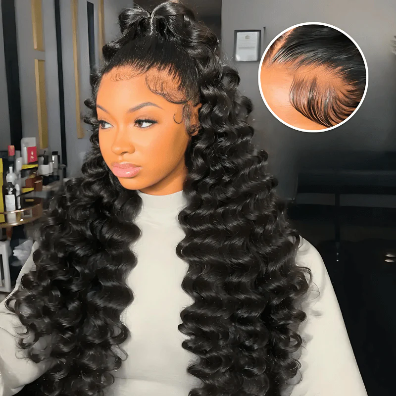 Geeta Natural Crimps Curls Loose Deep Wave HD Lace Frontal Glueless Wig - Image 3