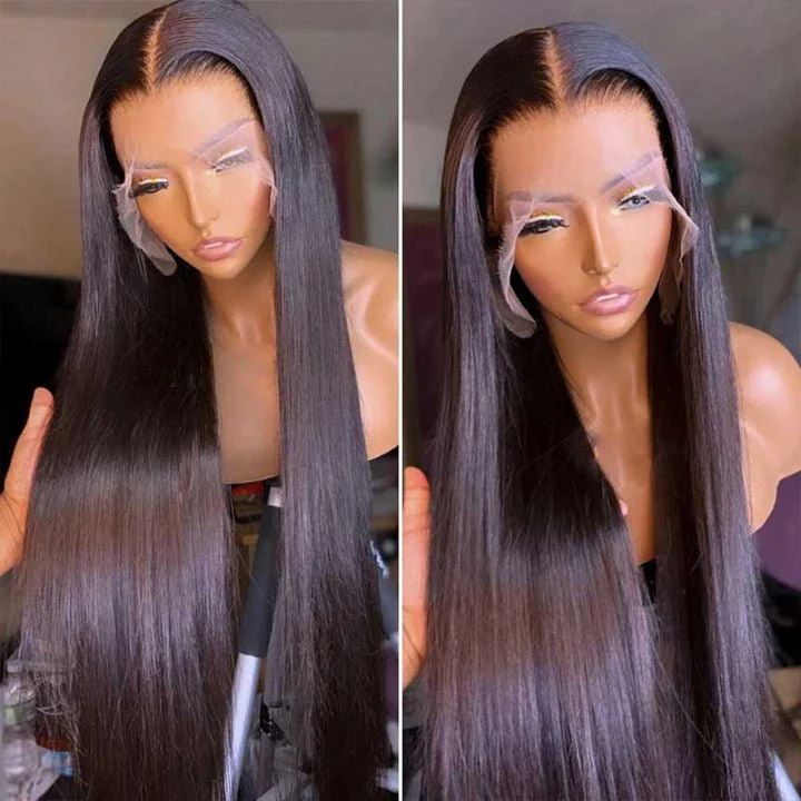 No Code Need: Glueless 13x4/6x4.5 Straight Wear & Go Pre Cut HD Transaparent Lace 100% Virgin Human Hair Wigs-Geeta Hair - Image 7
