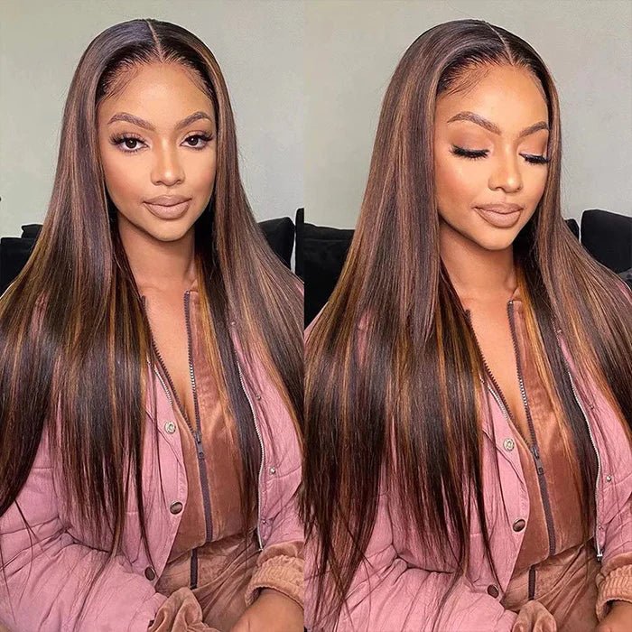Ombre Highlight Lace Front Wig Human Hair 13x4 Glueless Deep Wave Lace Wigs Pre Plucked - Image 7