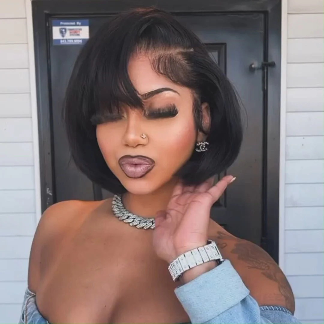 Pixie Cut Silky Straight Short Bob Glueless Wigs 13x4 Lace Front Human Hair Wigs No Code Needed - Image 2