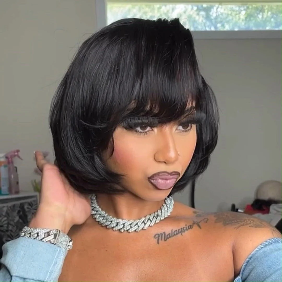 Pixie Cut Silky Straight Short Bob Glueless Wigs 13x4 Lace Front Human Hair Wigs No Code Needed - Image 3