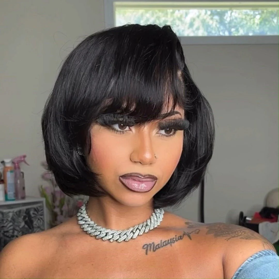 Pixie Cut Silky Straight Short Bob Glueless Wigs 13x4 Lace Front Human Hair Wigs No Code Needed - Image 4